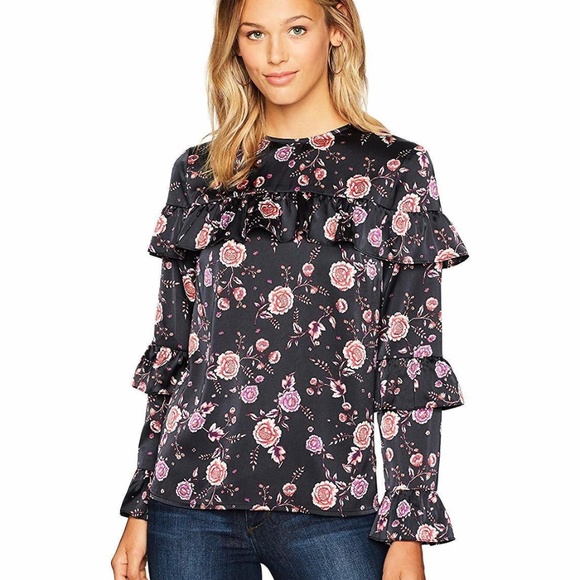 Ella Moon Tops - 🌺Ella Moon Elsy Ruffle long sleeve floral XS NWT
